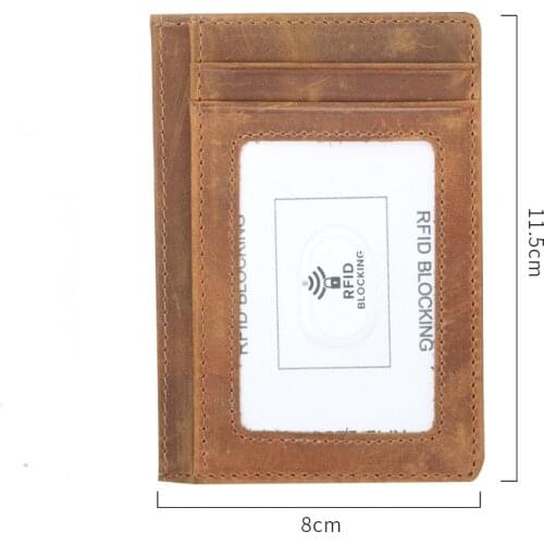 Rfid Genuine Leather Credit Card Holders Men Slim Minimalist Wallet Mini Cardholder Case Male Business id CreditCard Pocket Bag