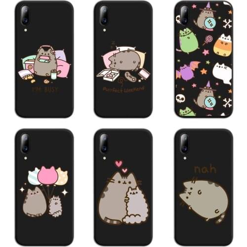 Cute Cartoon Cat Pusheens Phone Case For Vivo Y91c Y17 Y51 Y67 Y55 Y7s Y81 Y19 Y97 Y93 V17 vivos5
