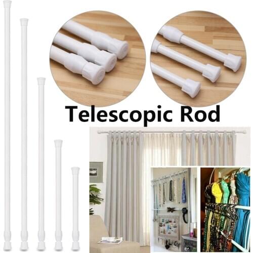 Multi Purpose Adjustable Curtain Telescopic Pole Spring Loaded Extendable Sticks Hanging Rods Bathroom Curtain Rail Pole Net Rod
