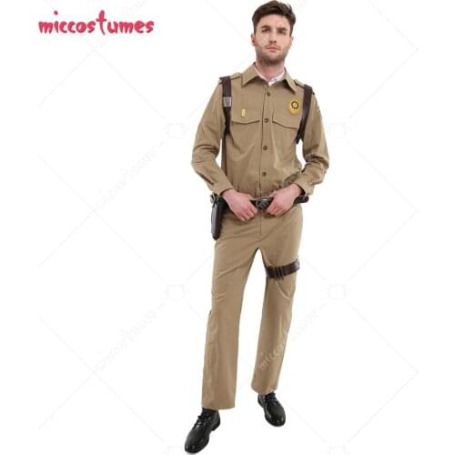 Adult Men Vintage Police Officer Sheriff Halloween Costume For Retro Party