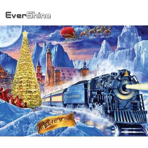 EverShine 5D DIY Diamond Painting Kit Landscape Mosaic Cross Stitch Diamond Embroidery Christmas Picture Rhinestones Home Decor