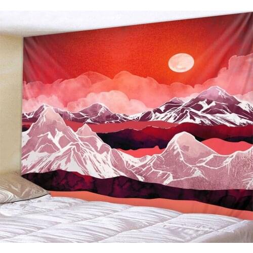 Nordic ins background mural mountain scenery tapestry hanging ceiling home decoration wall covering window tapestry tapestry