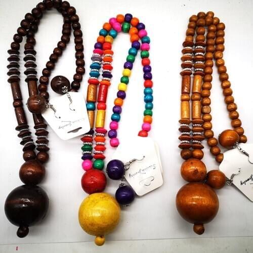 Newest african wooden beads necklace