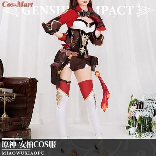 New Arrival Game Genshin Impact Amber Cosplay Costume Fashion Cute Jumpsuits Uniform Halloween Party Role Play Clothing S-L