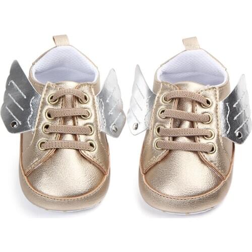 Baby Girl Shoes Fashion Wings Baby Shoes Girls Newborn Infant Crib Shoes Antiskid Baby Walking Shoes Baby First Walkers F114