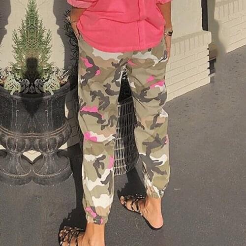Autumn Womens Street Hipster Cotton Camouflage Ankle-Length Pencil Pants Cargo Pants