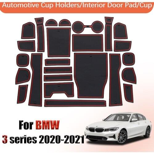 Door groove mat For BMW 3 Series 2020-2021 F35 320li 316i Wear-resistant Door Slot Pad Modified Interior Water Cup Slot Pad