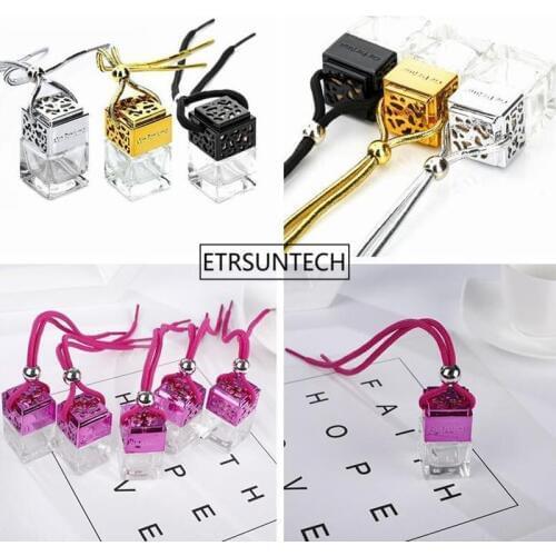 Empty Glass Bottle For Essential Oils Car Hanging Perfume Fragrance Air Freshener Car-styling bottle F1823