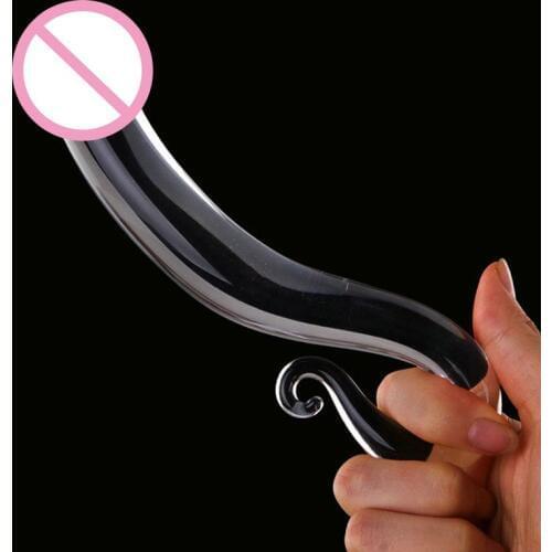 Glass Dildo, Female Masturbation Crystal Fake Penis Smooth Glass Dildos Anal Butt Plug Adult Sex Toys