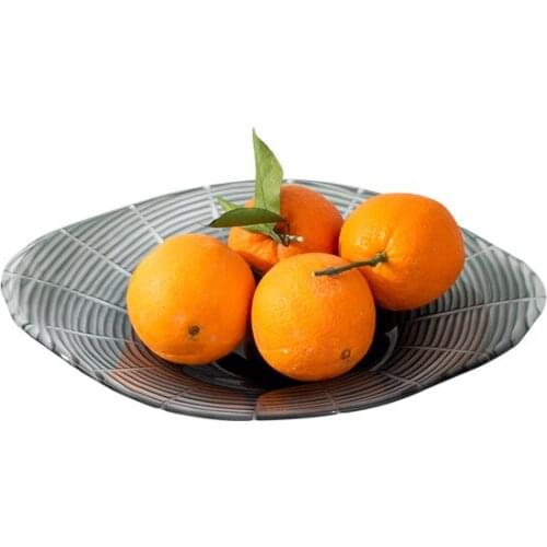 Light Luxury Thread Glass Fruit Plate Model Room Coffee Table Storage Decorations Table Decoration