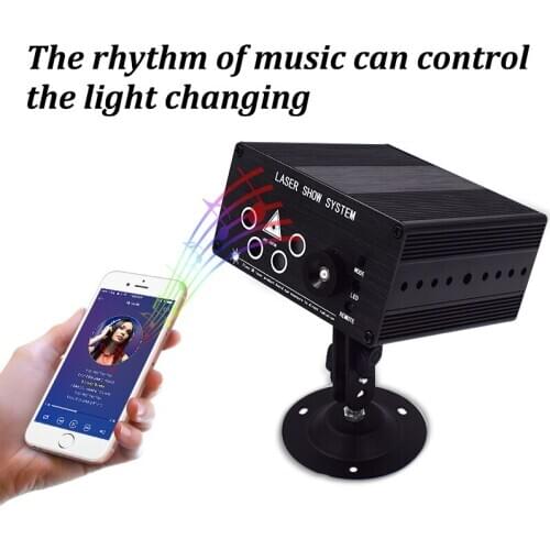 LED Lase Party Light 96 Patterns Stage RGB Lighting 5 Sources Apertures Auto Sound Activated Light For Disco DJ Club Bar