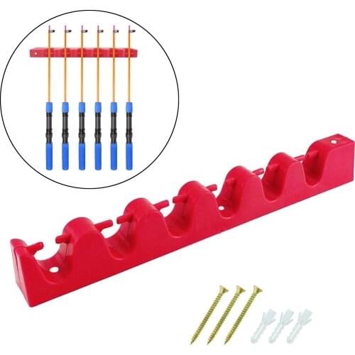 Vertical Rod Rack 6 Holes Fishing Holder Storage Pole Holder Gear Stand Wall Foam Inserts