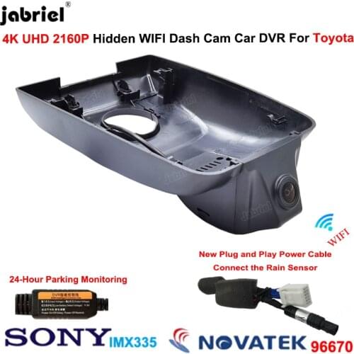 For Toyota Highlander XU50 LE XLE for Toyota Kluger 2018 2019 2020 2021 New Wifi 4K 2160P 24H Car Dvr Dash Cam Camera Recorder