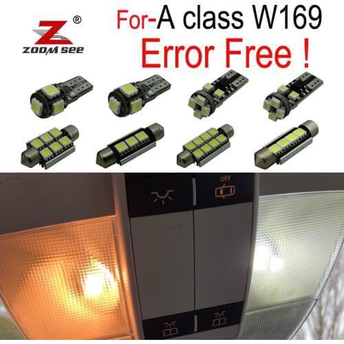 12pcs LED License plate bulb + Interior dome Light Kit For Mercedes Benz A class W169 A150 A160 A170 A180 A200 (2005-2012)