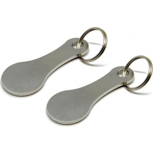 2pcs DIY Shopping Trolley Tokens Couple Key Chains Decorative Key Hook Keyrings Aluminum Alloy Key Ring Coin Holder Keychain