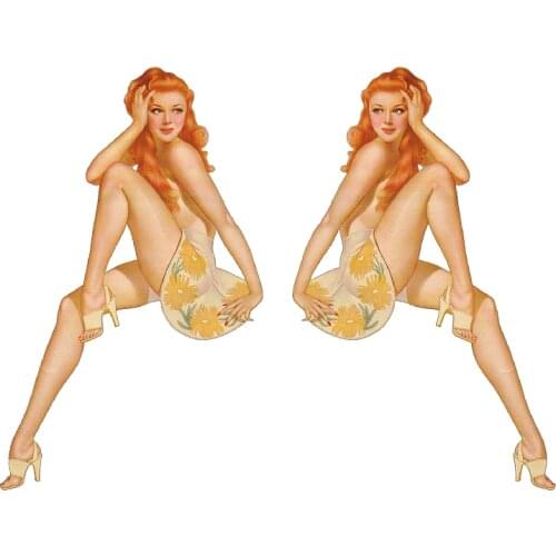 Set of 2 Pin Up Girl (G9) Airplane Car Sticker Windshield Motorcycle Decal High Quality KK Vinyl Cover Waterproof PVC