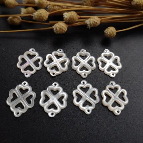 20pcs/lot 12x16mm & 18x24mm Natural Hollow Flower Mother of Pearl shell for DIY Jewelry Flower MOP Pearl shell for Bracelet