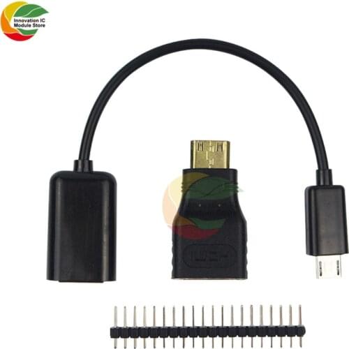3 in1 for Raspberry Pi Zero Adapter Kit Mini HDMI to HDMI adapter+Micro USB to USB Female OTG Cable+20pin Male GPIO Header RRI 0