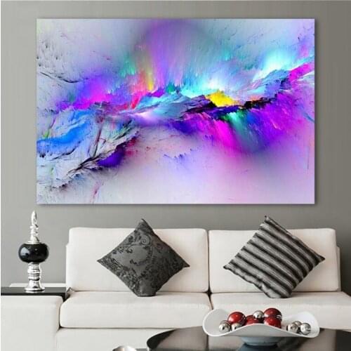 Nordic Colorful Ink Abstract Wall Art Canvas Posters and Prints Modern Wall Artwork Picture Contemporary Home Room Decoration