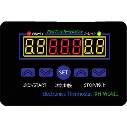 AC 110-220V DC 12V Digital LCD Temperature Controller Heating Cooling Controller Thermostat MCU Control System XH-W1411 AC 110V