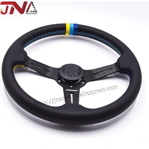 Car parts Steering Microfiber leather Steering Racing Flat Steering Wheel for Racing Game