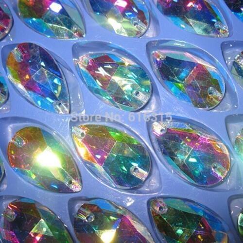 Free shipping !!! S721 15*32mm Crystal glass stone for korean wool sweater 100 pcs each pack sewing glass bead tear drop