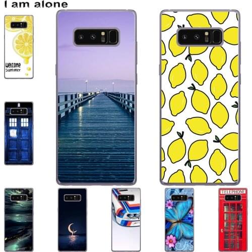 I am alone Phone Case For Samsung Galaxy Note 3 Note 4 Note 5 Note 8 Bags Fashion Color Cartoon Printed Paint Mobile