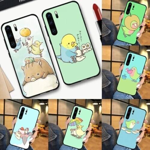Cartoon Cute parrot animal bird art Phone Case For Huawei P9 P10 P20 P30 Pro Lite smart Mate 10 Lite 20 Y5 Y6 Y7 2018 2019