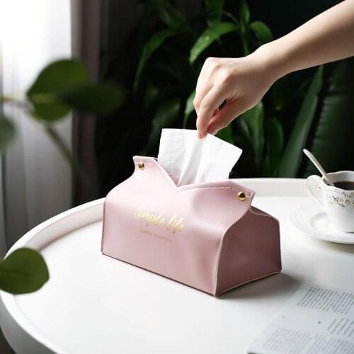 PU Leather Tissue Case Box Container Home Car Towel Napkin Papers Dispenser Holder Box Case Table Decoration