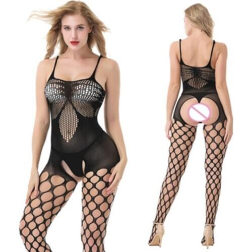 Black Stretch jacquard Tights women hot hose full body sexy fishnet