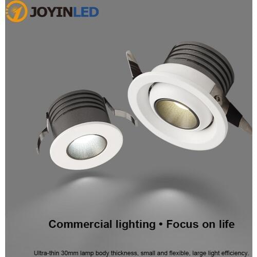 Dimmable LED Downlight White Ultra Thin Aluminum 3W Down Light 220V Round Recessed Spot Lighting For Cree LED Chip
