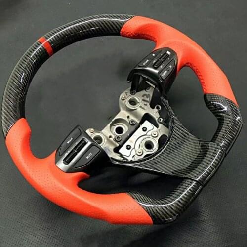 For KIA K4 K5 2012-2015 Cuatomized Real Carbon Fiber Sports Steering Wheel Alcantara Leather