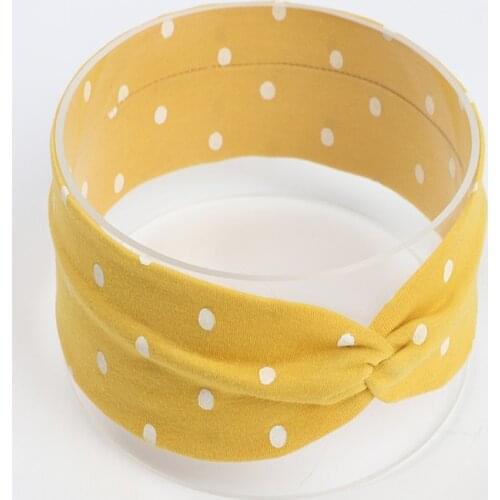 Spring Autumn Cute Polka Dot Printed Cross Headband Baby Headwear 9Colours Cotton Stretch Material Is Very Comfortable Keep warm