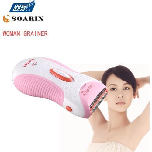 KEMEI Armpit Hair Removal Device Only Ladies Pink Epilator Epilasyon Lady Shaver Hair Removal Beard Shaver For Body Rechargeable