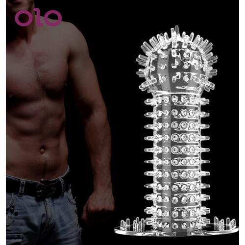 OLO Extensions Condom Cock Ring Penis Rings Male Enlargement Toys Penis Sleeve Delayed Ejaculation Adult Sex Toys for Man