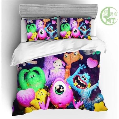 Monster College Mike Wazowski 3D Printed Bedding Set Duvet Cover KING Queen Full Twin Size for Kids Boy Girls Bedroom Decor
