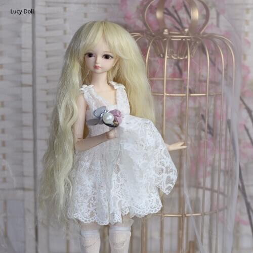 Forturn days only for 1/4 bjd doll 45cm wedding dress white headdress legging lady lace princess suit clothes