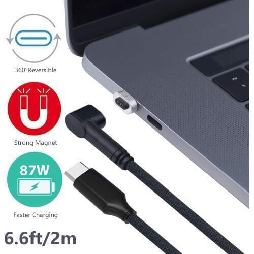USB C Magnetic Adapter Type-C to Type-C PD 87W100W Fast-Charge L Cable for MacBook Pro,HP Spectre,Lenovo Yoga,Dell XPS, MateBook