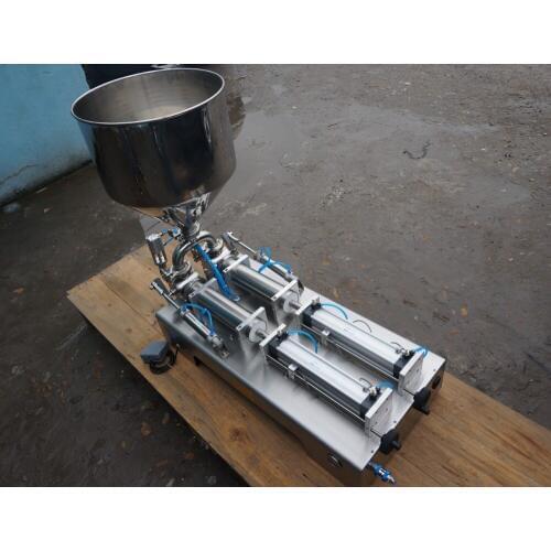 Food filling machine Double nozzle Paste large hopper Rotary Valve range 100-1000ml quantitative filling and package equipment