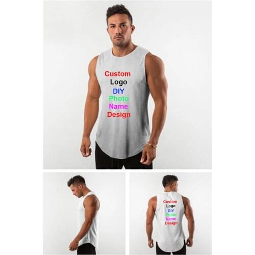 Gym Customize with Your Own Logo New Brand Fashion Workout Quick dry Tank Top Men Clothing Singlets Sleeveless Fitness Vest