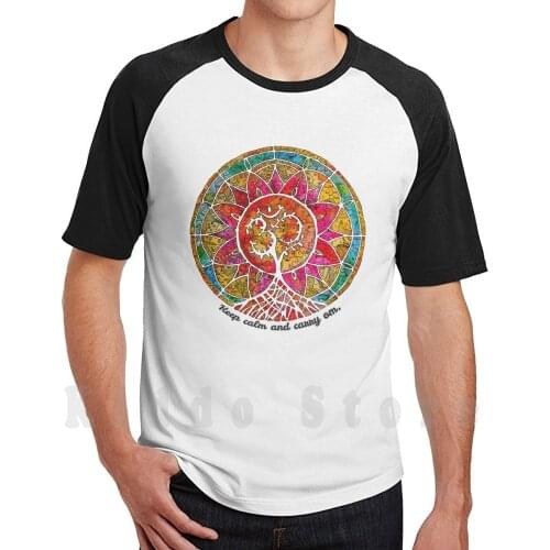 Carry Om Tree Of Life Mandala T Shirt Print For Men Cotton New Cool Tee Peace Mandala Meditation Yoga Tree Of Life Om