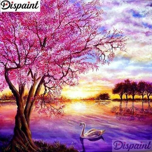 Dispaint Full Square/Round Drill 5D DIY Diamond Painting "Tree goose" Embroidery Cross Stitch 3D Home Decor A11021
