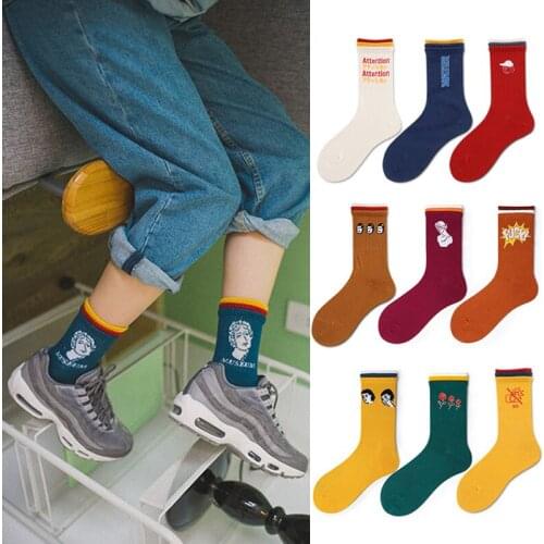 Men Socks Cotton Funny Cute Cartoon Function carton Square Graphics Japanese Harajuku skateboard Socks