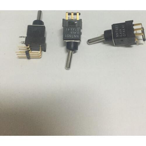 Original new 100% NNTN51 head-shaking button switch 6pin 2gear gold plated bend foot 0.4VA