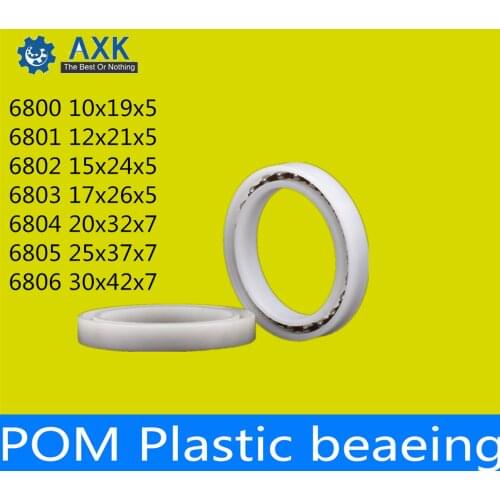 POM Bearing 6800 6801 6802 6803 6804 6805 6806 ( 5 PCS ) Glass Balls Nylon Cage Plastic Ball Bearings