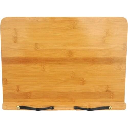 Natural Bamboo Book Stand for Laptop/Book/Music Adjustable Reading Tablet Cook Home Study Room Fold Portable Book Stand