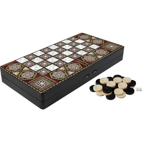 Work Pearlescent Izmir Backgammon, Wooden. Traditional Turkish Game-44cm X 23cm