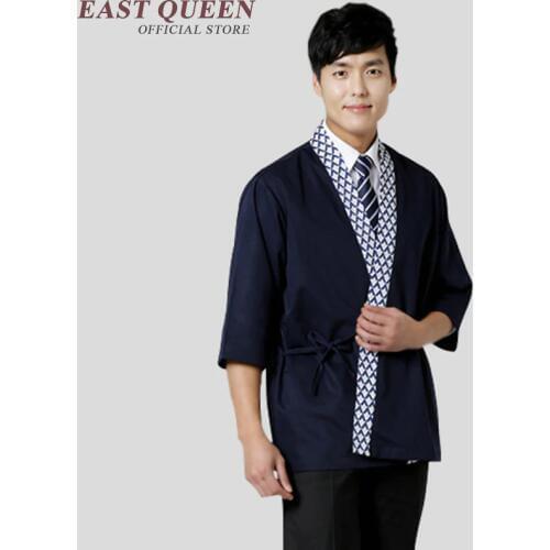 Sushi chef uniform men japanese restaurant uniforms sushi japan style uniforms for waiters japanese chef jacket AA988
