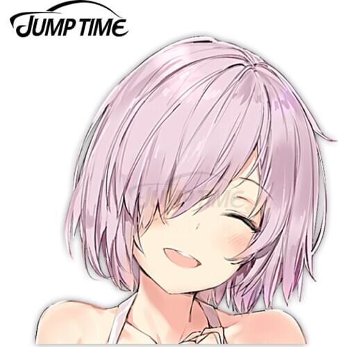 Jump Time Fate Grand Order Mash Kyrielight (Shielder) 13 12 Big Head Anime Peeker Vinyl Decal Waifu Kawaii Girl Car Stickers