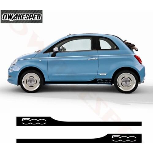 For Fiat 500 Abarth Sport Stripes Car Door Side Skirt Sticker Auto Body Decor Vinyl Decals Racing Styling Exterior Accessories